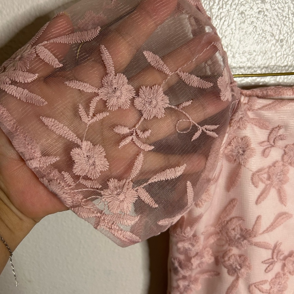 🌸Haute Hippie Pink Floral Embroidered Little girl Dress Size 10 - Picture 4 of 10